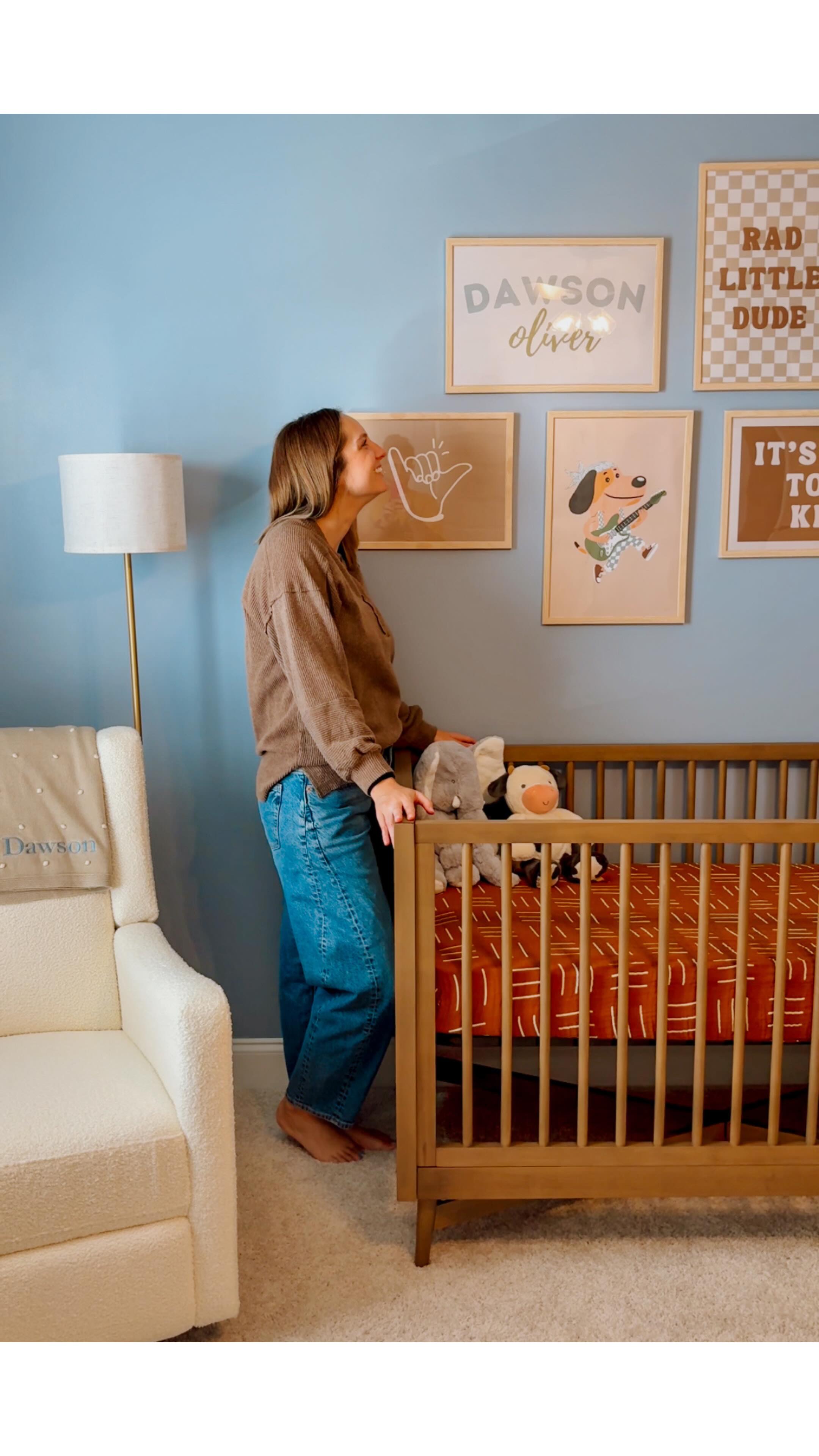 Instagram post by @freshprinceofbuhlaire for Delta Children. Caption reads: [...] recliner & crib are both from @deltachildren....