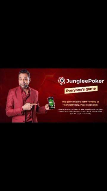 Instagram post by @kinsu_yadav18 for Junglee Poker. Caption reads: [...] you're a pro or a beginner,....