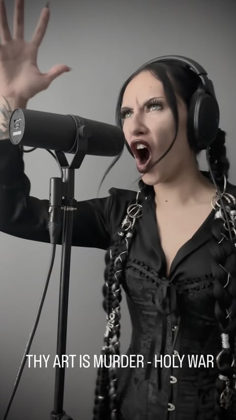 Instagram post by @senem.semiz for Shure. Caption reads: [...] - Holy War vocal cover Microphone - @shure....