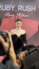 Instagram post by @shrln.a for Paris Hilton Fragrances. Caption reads: #ParisHiltonFragrances 💋✨ 
@parishiltonfragrances.