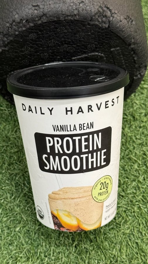 Instagram post by @sloanestephens for DAILY HARVEST. Caption reads: Fueling up with @dailyharvest new protein....