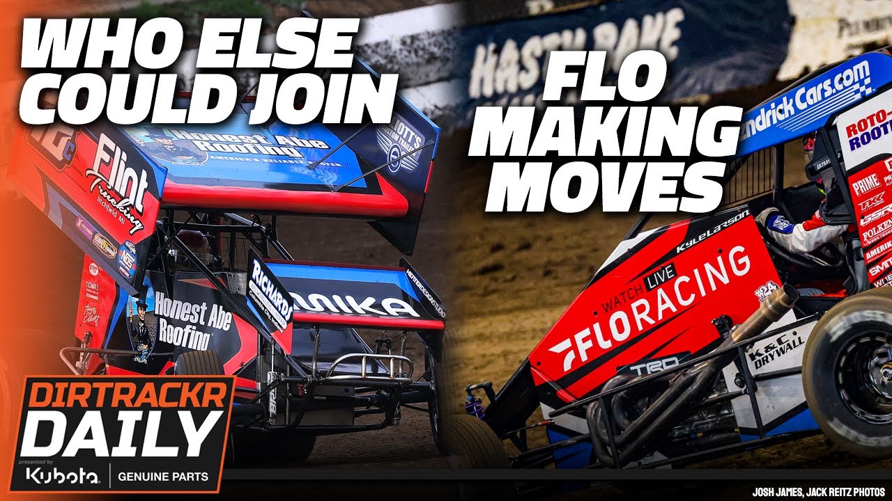 YouTube post by @DIRTRACKR for Eargasm. Caption reads: The Outlaw field grows, what sprint car drivers....