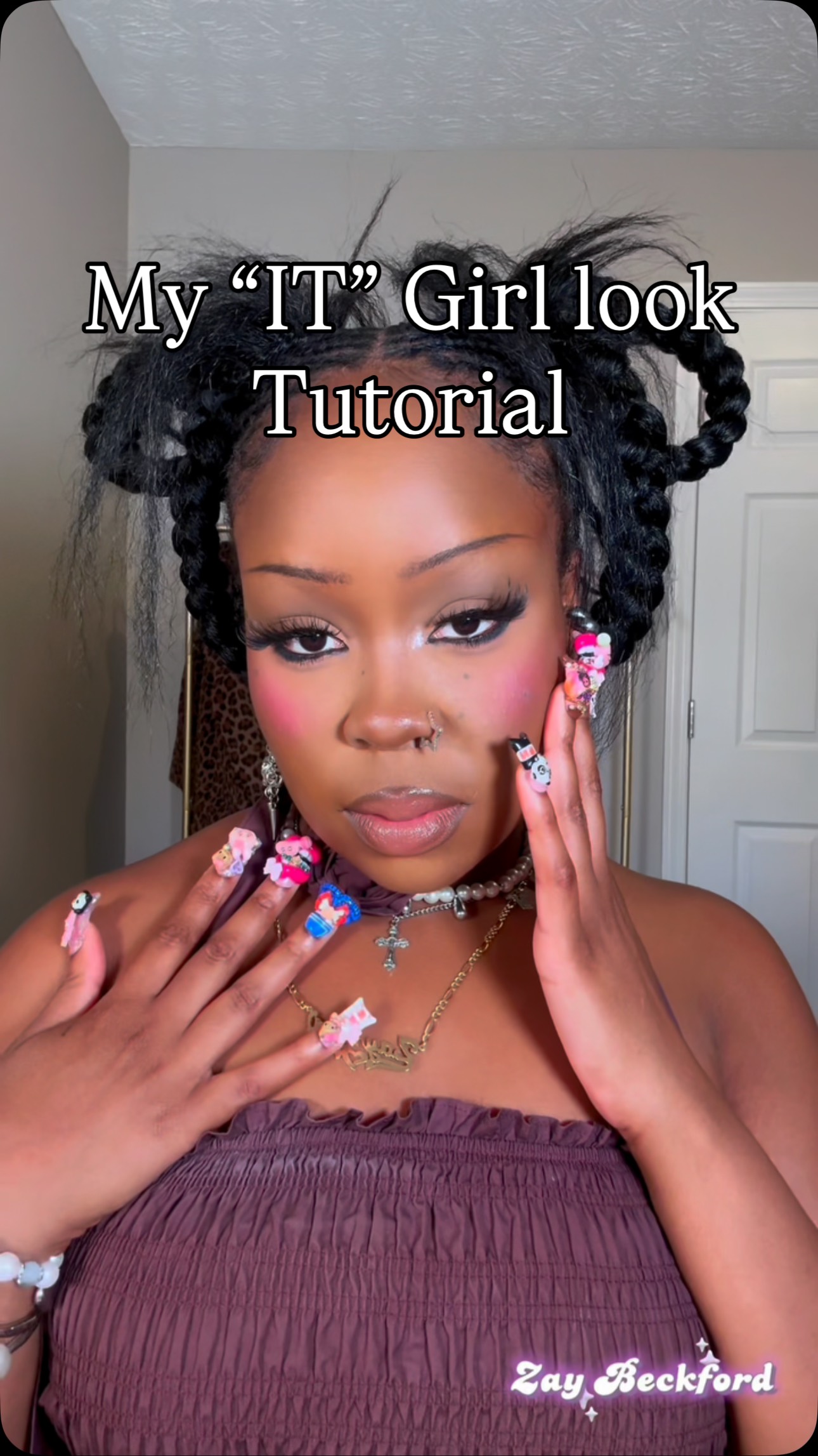 Instagram post by @itszaybaybay for LottieLondon. Caption reads: I think I found my new signature look 🤭 How did I....