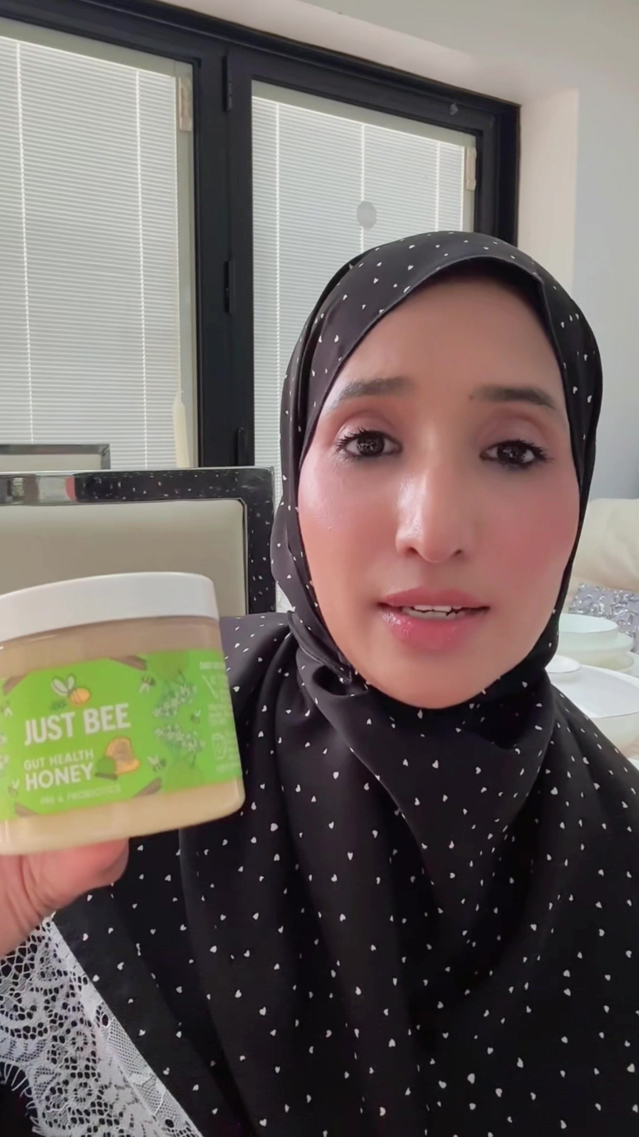 TikTok post by @uzmaam for Just Bee Honey. Caption reads: [...] #tiktokshop #tiktokmademebuylt #justbeehoney....
