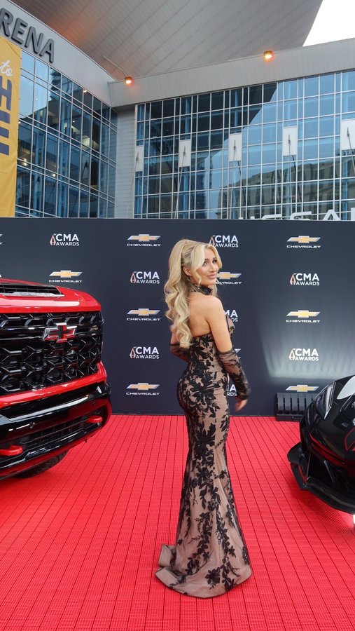 Instagram post by an influencer for Chevrolet. Caption reads: [...] at the @cma awards with @chevrolet ✨ #Chevy....