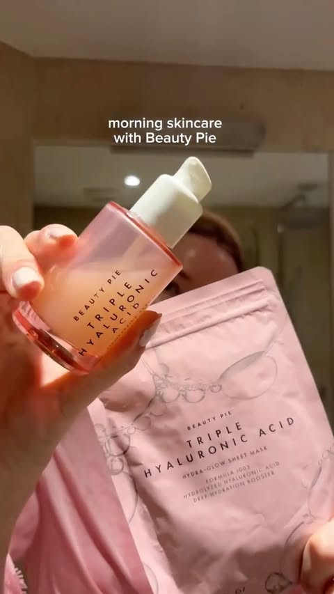 Instagram post by @lucyannhayward for BEAUTY PIE. Caption reads: hydrating skincare routine with @beautypie 🧴🫧....