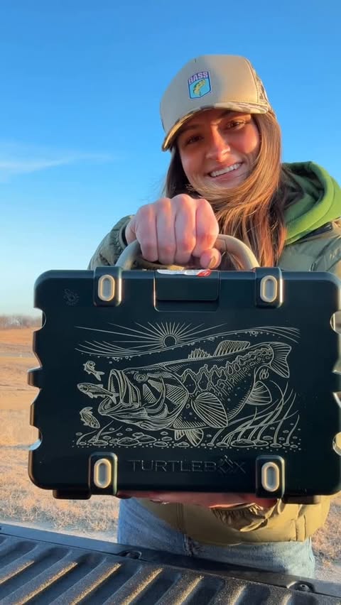 Instagram post by @maggiejo_outdoors for Turtlebox. Caption reads: The limited-edition @turtleboxaudio Bass Artist....