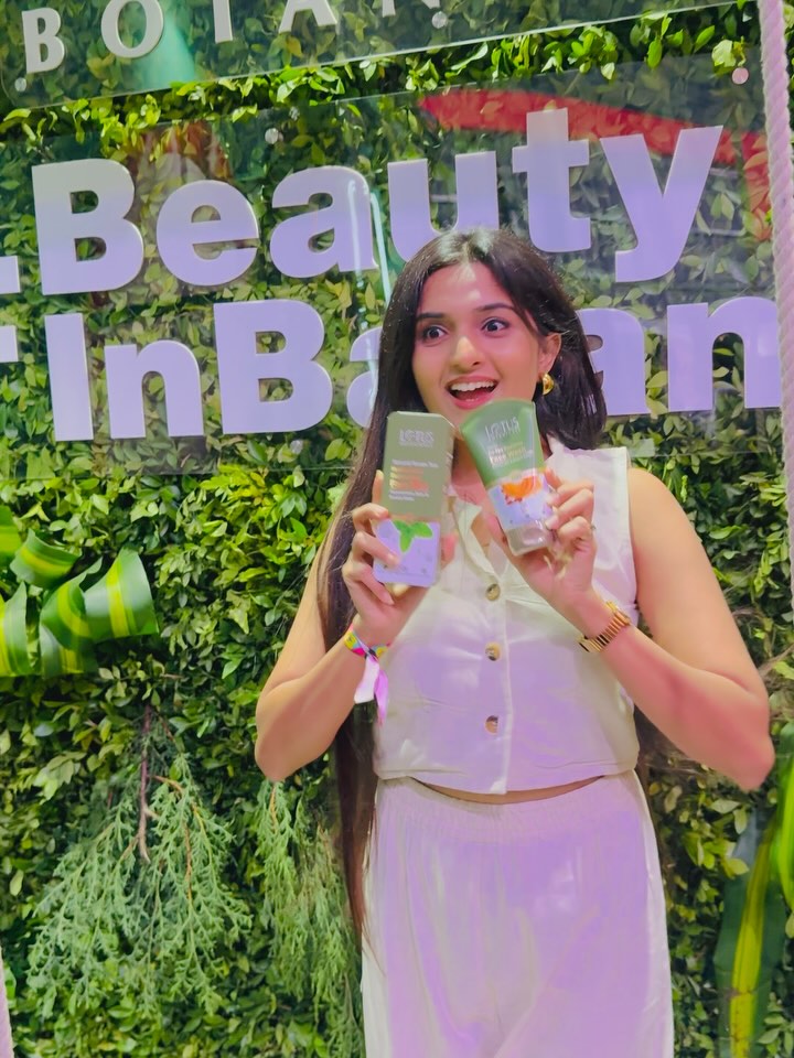 Instagram post by @suchi___06 for Lotus Botanicals. Caption reads: @lotusbotanicalsofficial brings plant-powered....