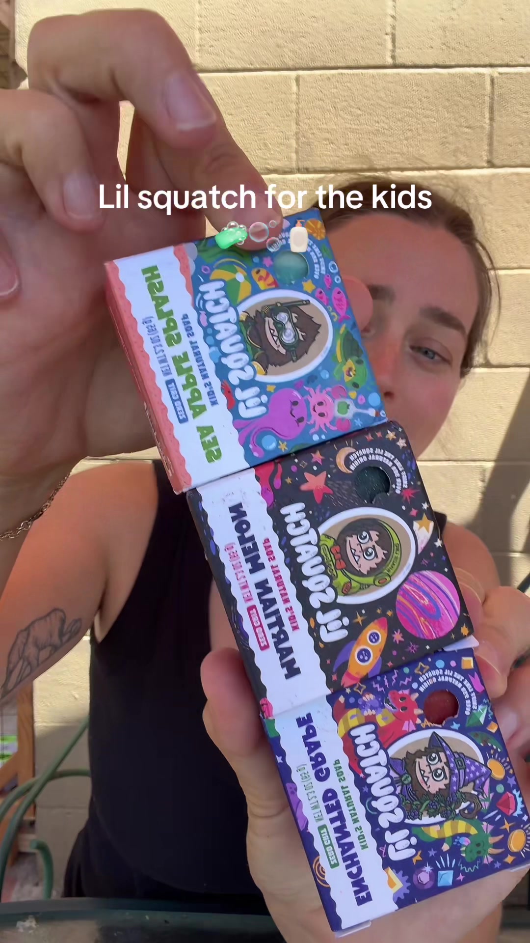 TikTok post by @jaydee.lauren for Dr. Squatch. Caption reads: [...] is here for the kiddos 🫧🧼 @Dr. Squatch.