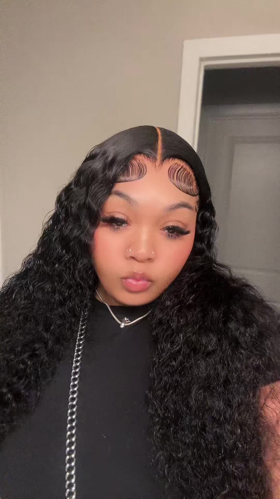 TikTok post by @dadollsamira2 for Idoli Hair. Caption reads: @Idoli 13x6 deep wave🥰😍 • #wigstyling....