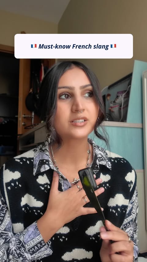 Instagram post by @eylulnim for Lingoda. Caption reads: The more French slang I learn, the more I love....