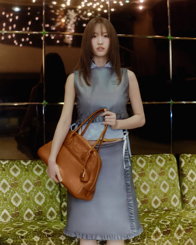 Instagram post by @momo for Miu Miu. Caption reads: [...] the re-opening of its Ginza store, Miu Miu....
