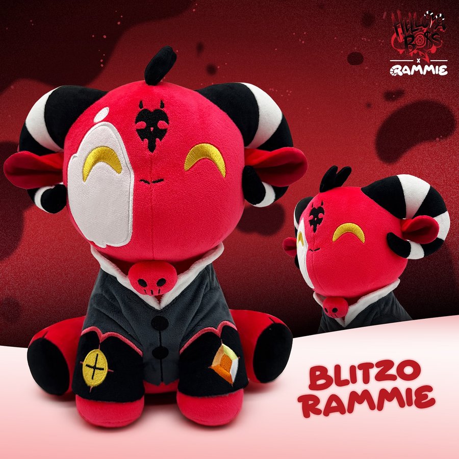 Instagram post by @spindlehorsetoons for Youtooz. Caption reads: hells cutest collab! 👼

the blitzo x rammie....
