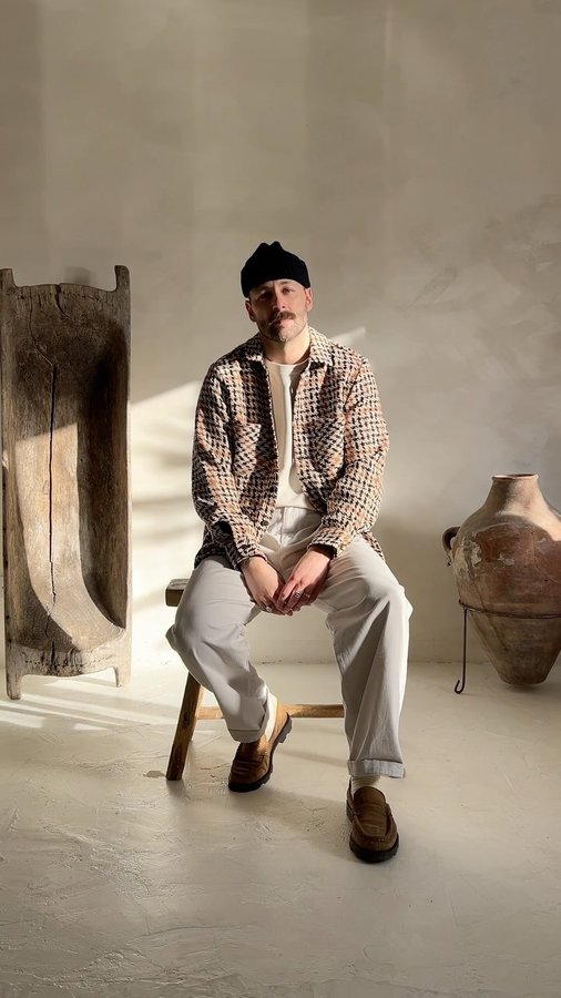 Instagram post by @thomas.m.lloyd for Wax London. Caption reads: ootd x @waxlondonclothing
•
Whole outfit from Wax.