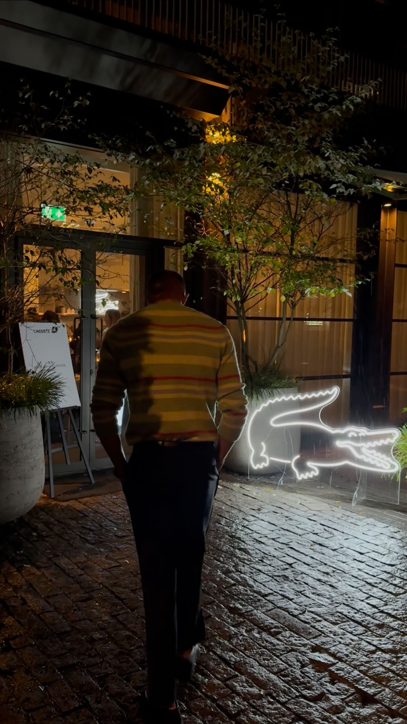 Instagram post by @wilandersonn for Lacoste. Caption reads: Dinner fit brought together by @lacoste.