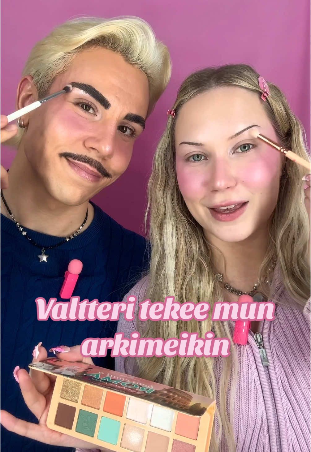 TikTok post by @pinjapotasev for Essence Cosmetics. Caption reads: Kaupallinen yhteistyö @essence.cosmetics  Haastoin....