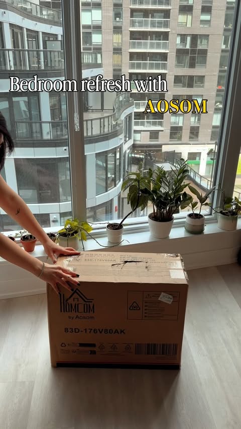 Instagram post by @about_yasidreams for Aosom. Caption reads: [...] with my new modern nightstands from....
