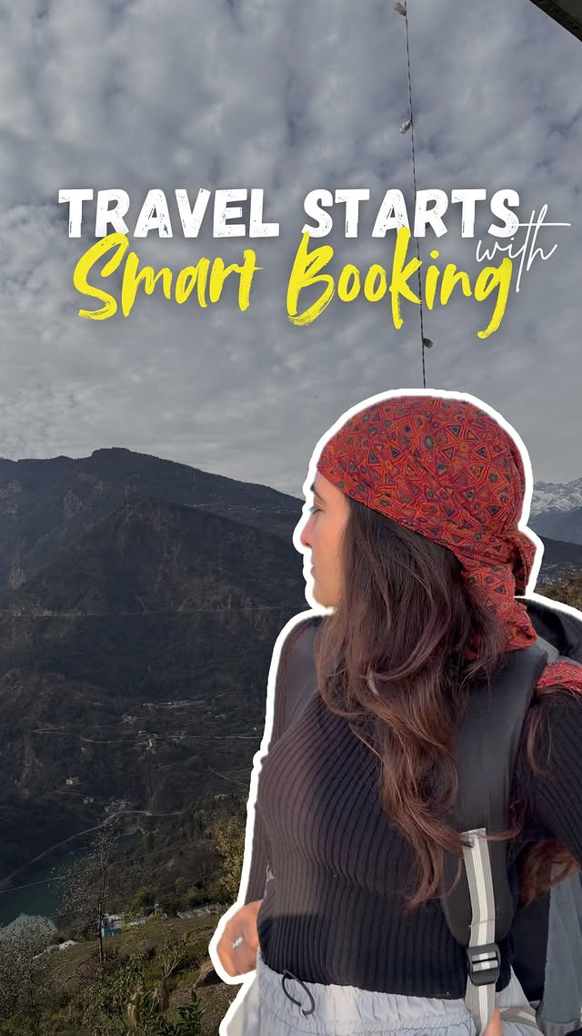 Instagram post by @explorewith_harshaa for Paytm. Caption reads: [...] when you can book smart? 😉✈️ Upgrade to....