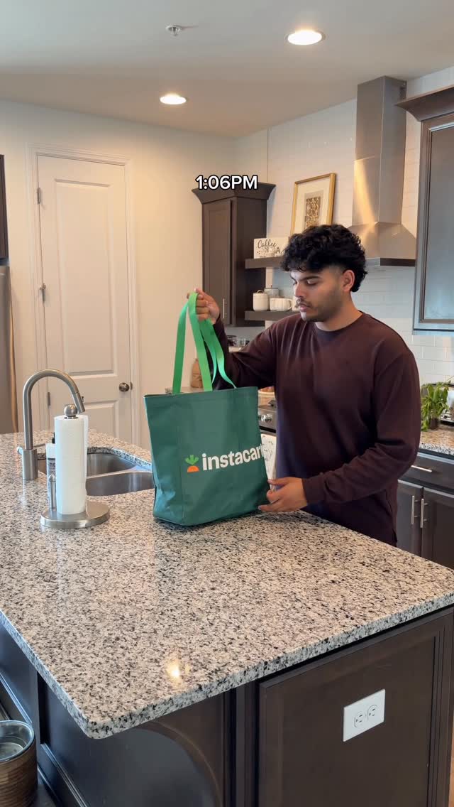 Instagram post by @maazkfit for Instacart. Caption reads: #ad Skipped the sunday scaries by getting my meal....