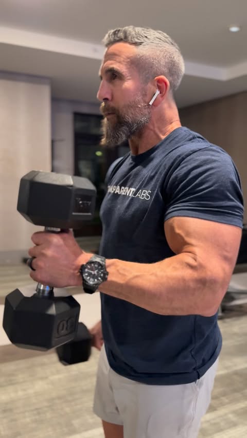 Instagram post by @paulsklarxfit for Transparent Labs. Caption reads: Biceps Deload Initiated 💪🏼 

An occasional....