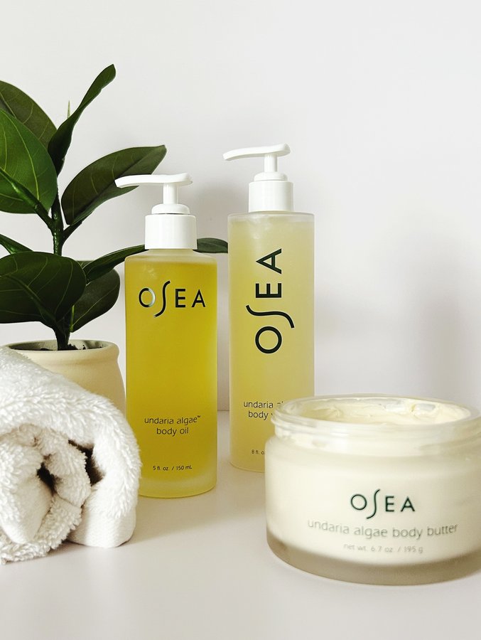 Instagram post by @skincarebeautyandmore for OSEA Malibu. Caption reads: The @oseamalibu limited-edition Holiday Sets [...].