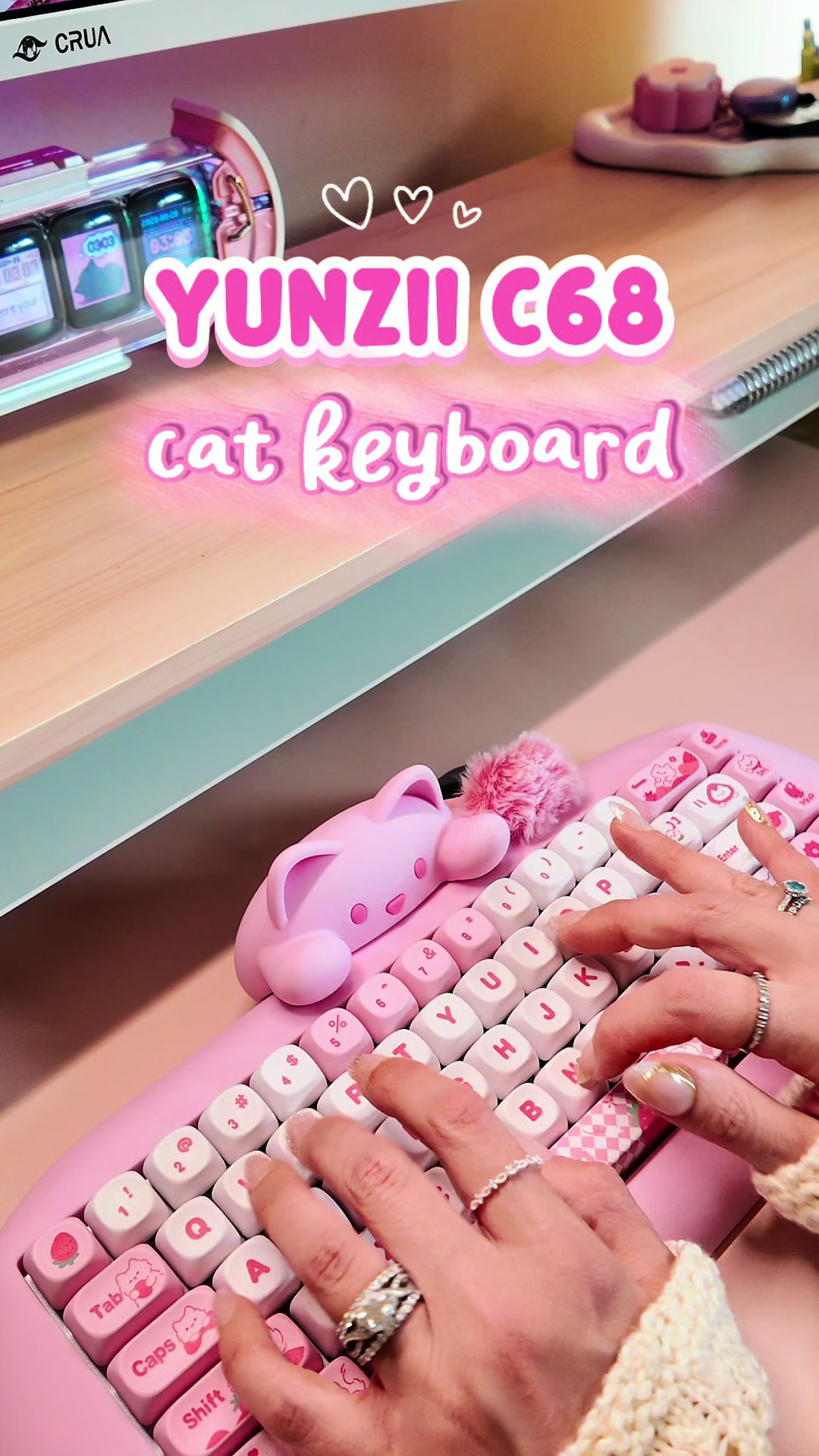 TikTok post by an influencer for YUNZII. Caption reads: [...] too! I have yet to try a Yunzii keyboard I....