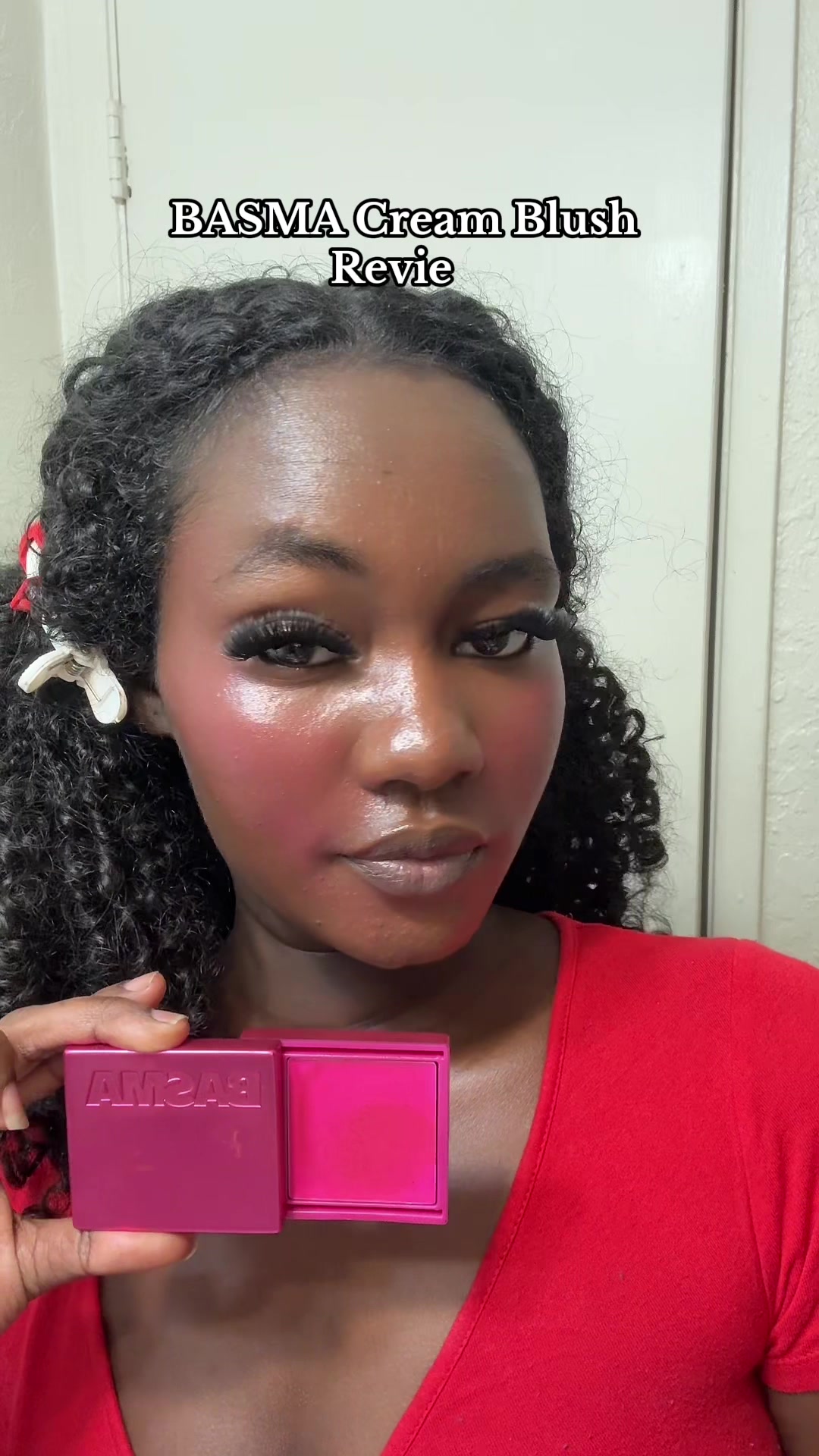 TikTok post by @mariyetabadume_4 for BASMA Beauty. Caption reads: @BASMA Beauty New Cream Blush!! #basmacreamblush....