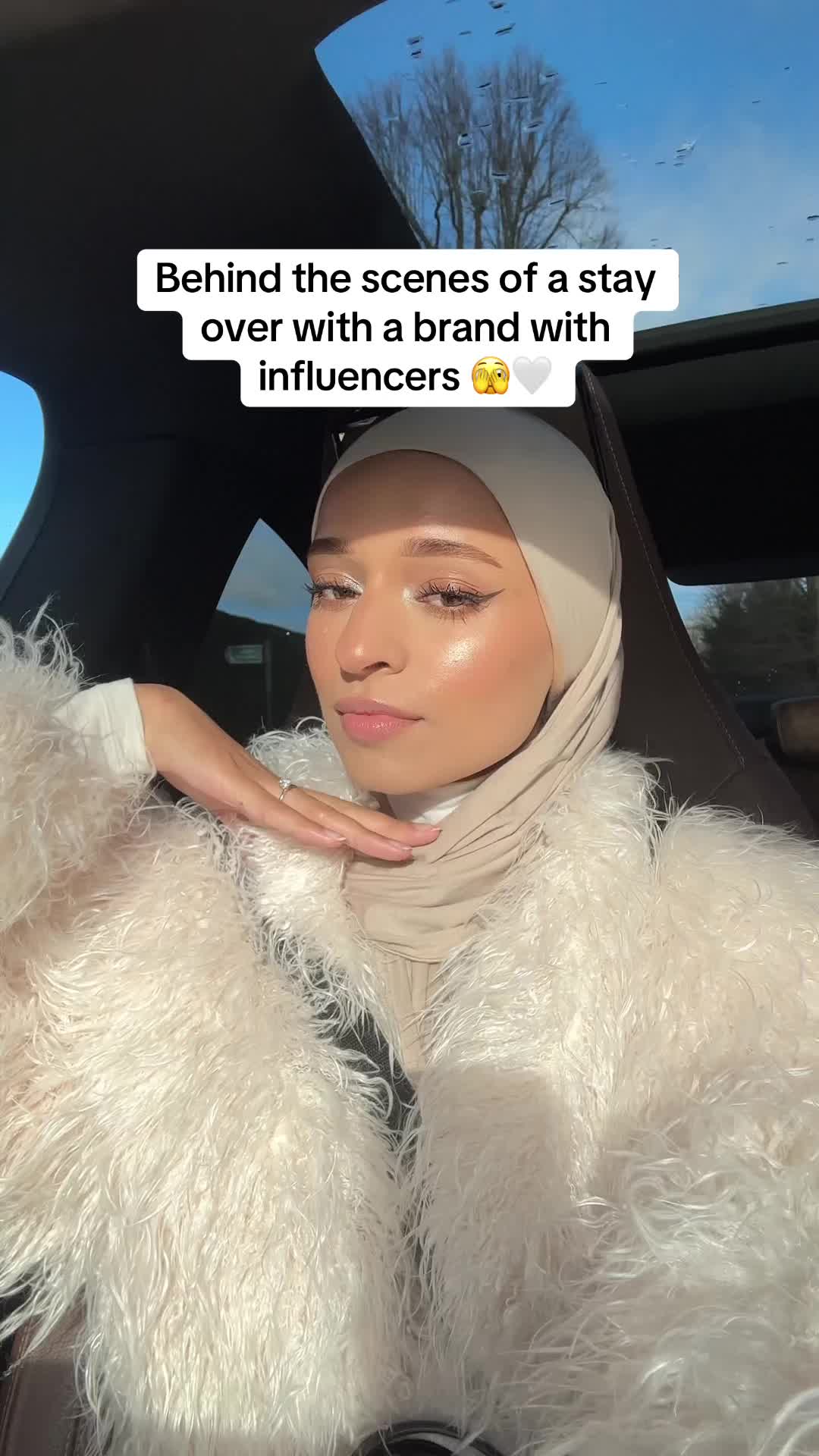 TikTok post by @maryxm.mx for LYRA Modest. Caption reads: [...] #hudabeauty @Beaverbrook Hotel @LYRA Modest .