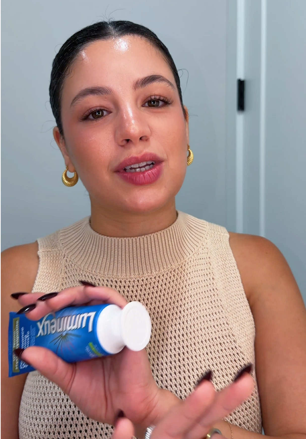 TikTok post by @milandthefam for Lumineux. Caption reads: Ever since I tried @Lumineux I’m not going back!....