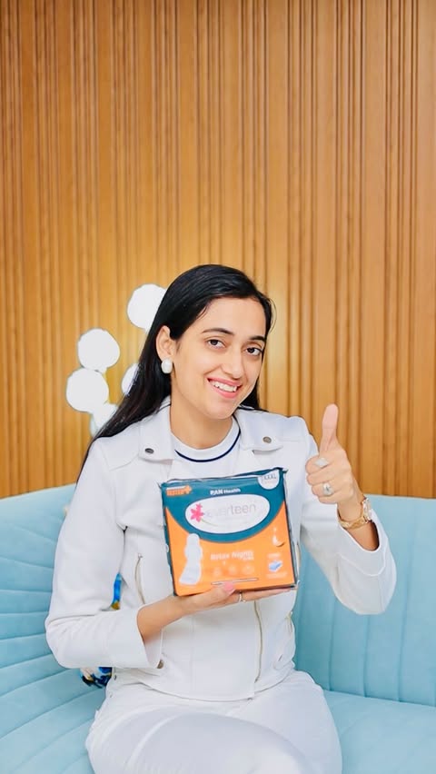 Instagram post by @nishubijarnia for everteen. Caption reads: [...] overnight, leak-free protection. everteen....