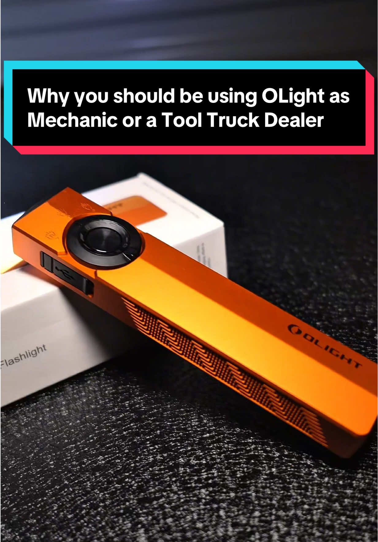 TikTok post by @techschoicetools for Olight. Caption reads: [...] owner this is why you should carry @OLIGHT !....