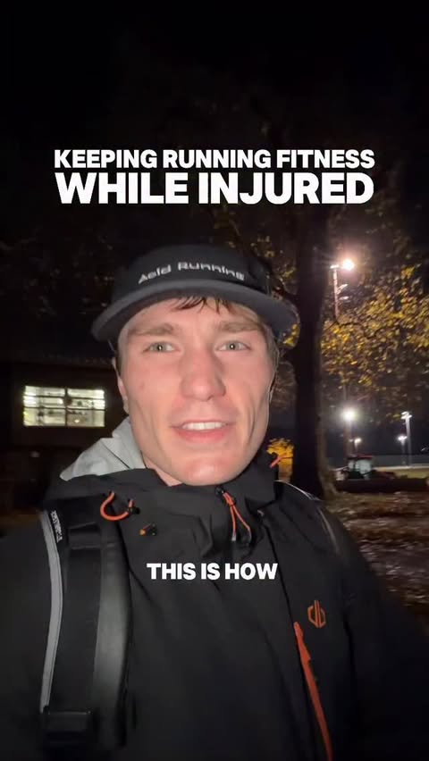 Instagram post by @jlatt.fit for COROS. Caption reads: Staying fit while injured ⬇️ 

1. Get up close and....