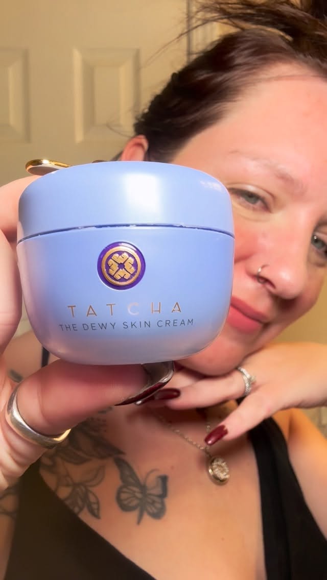 Instagram post by @megadams32 for Tatcha. Caption reads: #skincarethatworks with @tatcha and my secret to....