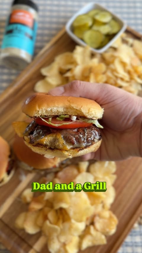 Instagram post by @charlieandcrewdad for Traeger Grills. Caption reads: [...] than an 🇺🇸 smash burgers! That....