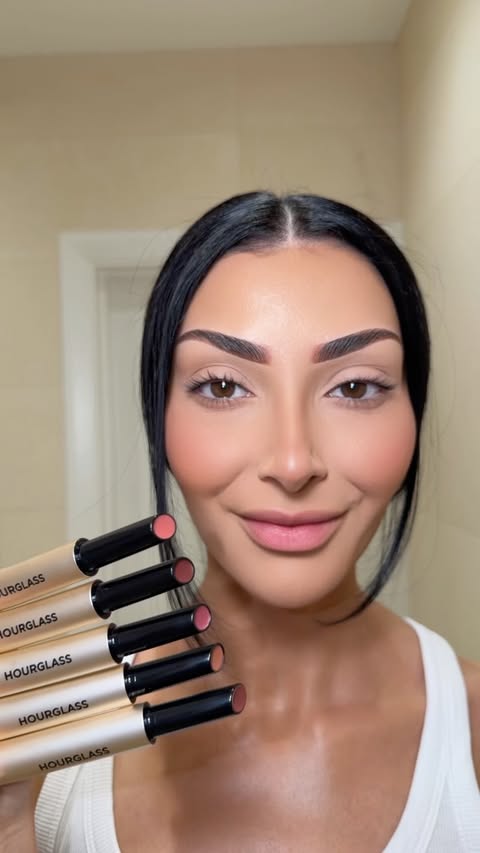 Instagram post by @ninavee for Hourglass Cosmetics. Caption reads: The NEW @hourglasscosmetics Phantom Blur Balms!....