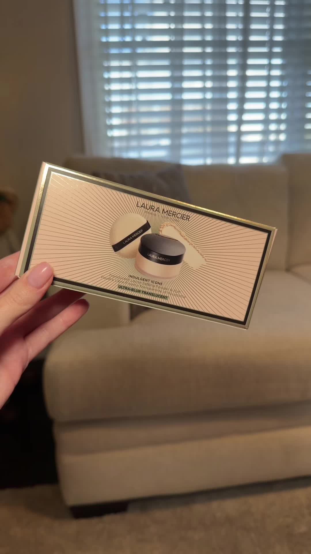 TikTok post by @psychicizzy for Laura Mercier. Caption reads: Laura Mercier🎄 indulgent icons holiday [...].