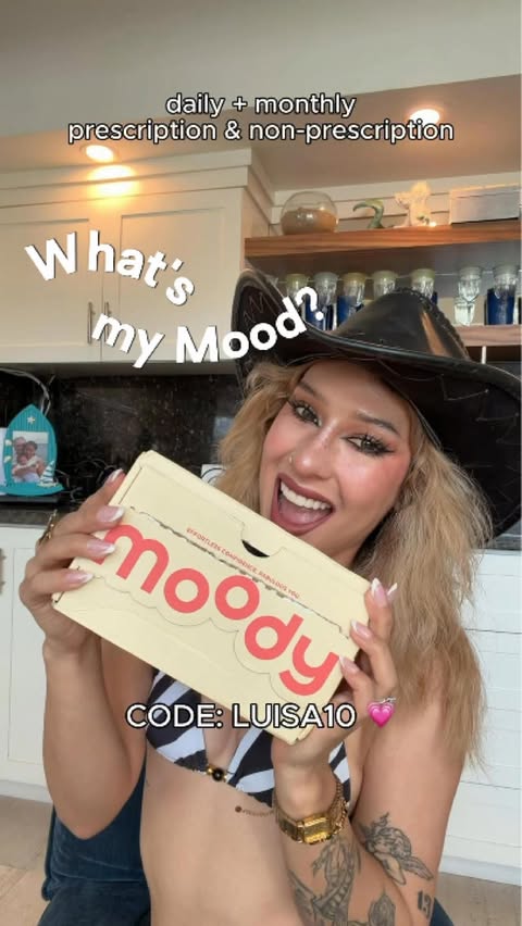Instagram post by @luisaperaltag for moodylenses. Caption reads: Help me pick 👀 Four shades from....