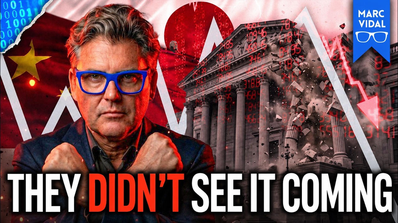 YouTube post by @marc_vidal for TM Trade. Caption reads: China and Japan are dumping US bonds, and this....
