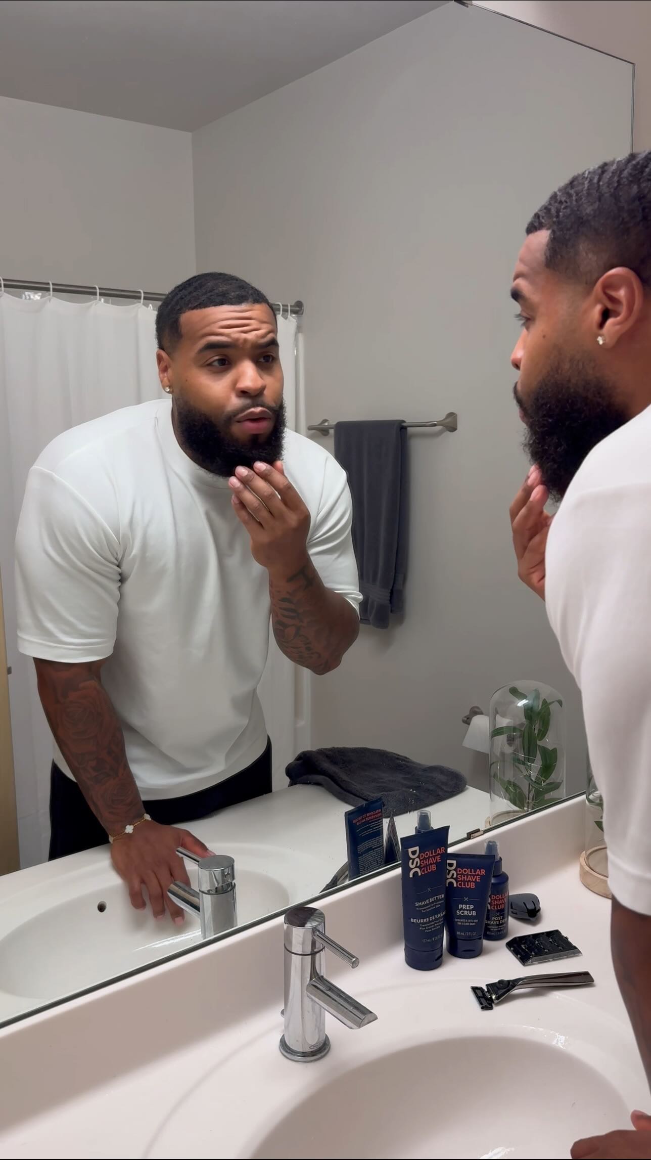 Instagram post by @drewwalls10 for Dollar Shave Club. Caption reads: When you look good you feel good. Upgrade your....