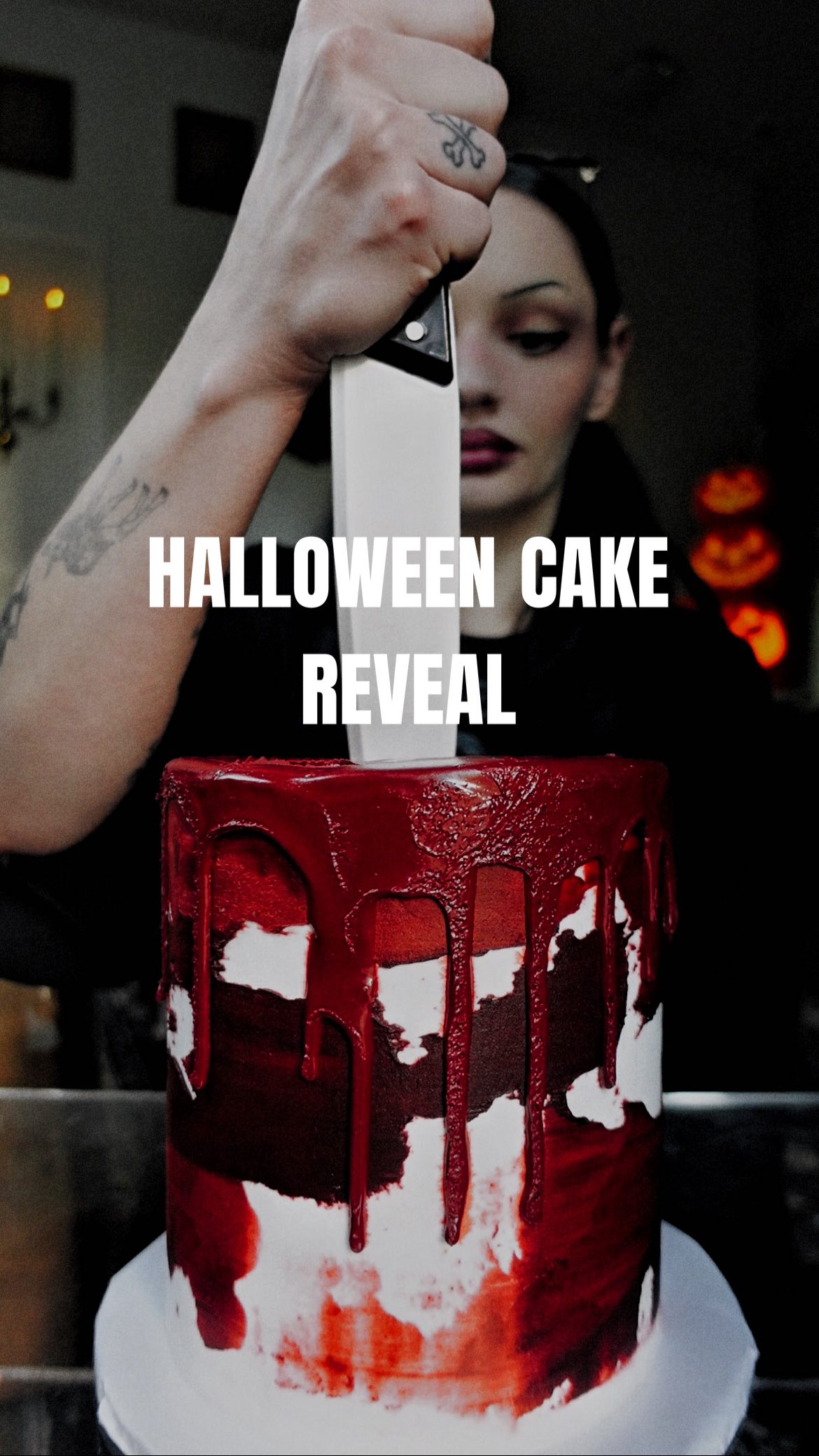 Instagram post by @samanthathebat for Goldbelly. Caption reads: a halloween birthday means no basic birthday cake....