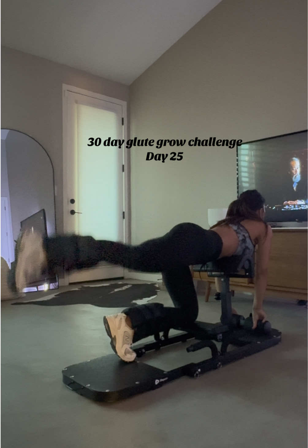 TikTok post by @mock2pac for Lifepro Fitness. Caption reads: Crawlin to day 25 #glutes#glutesworkout....