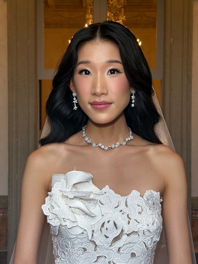 Instagram post by @mrdanielmakeup for Lancôme. Caption reads: ✨ Bridal glow for the beautiful @Beccaxbloom on....