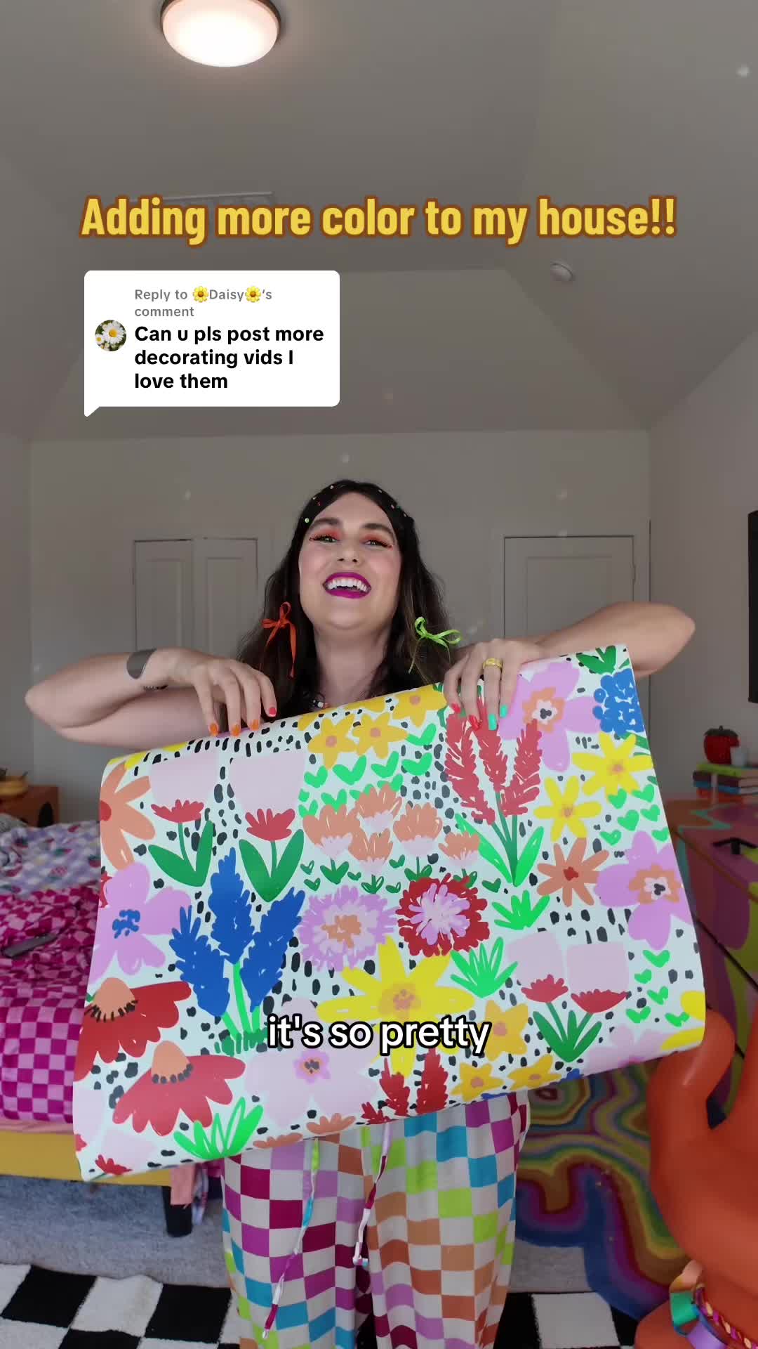 TikTok post by @kaliannakali for Spoonflower. Caption reads: [...] is going up! 😱thank you so much....