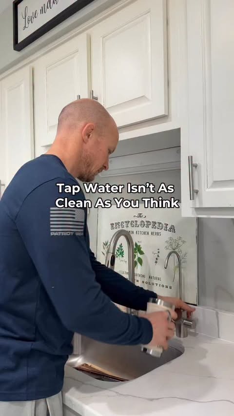 Instagram post by @livfitkarl for Waterdrop Filter. Caption reads: [...] about what my kids drink at home.....