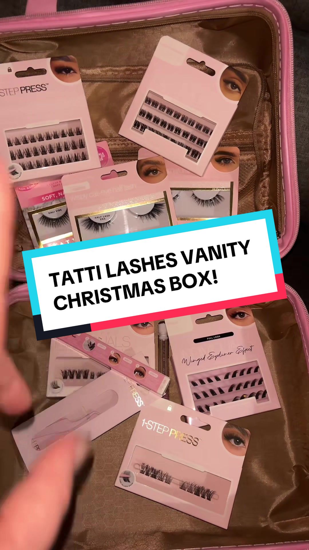 TikTok post by @alishareviews4u for TATTI LASHES. Caption reads: [...] for everyone this christmas! #tattilashes....