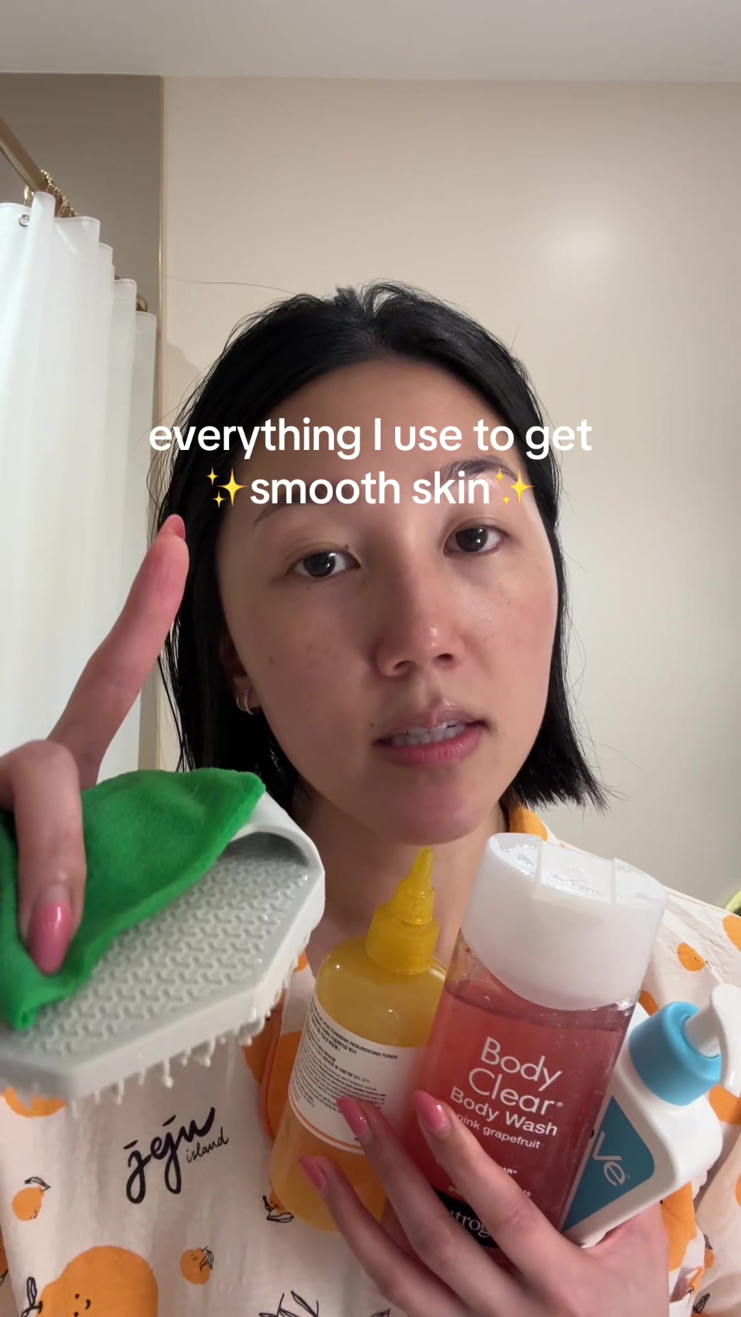 TikTok post by @sabfortony for Sud Scrub. Caption reads: [...] #kp #showerroutine @CeraVe @Neutrogena @Sud....