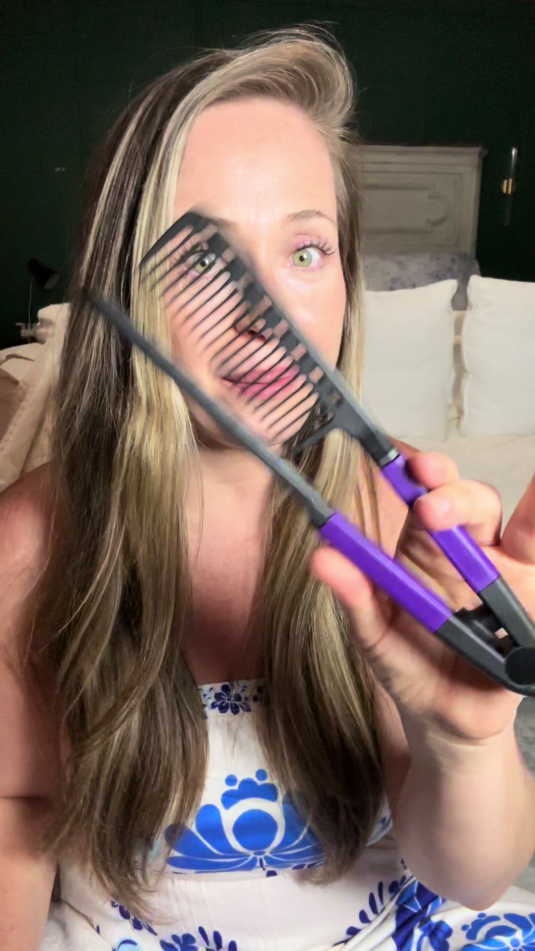 TikTok post by @sarahboshearsross for HerStyler Haircare. Caption reads: Coolest hair gadget I have ever seen....