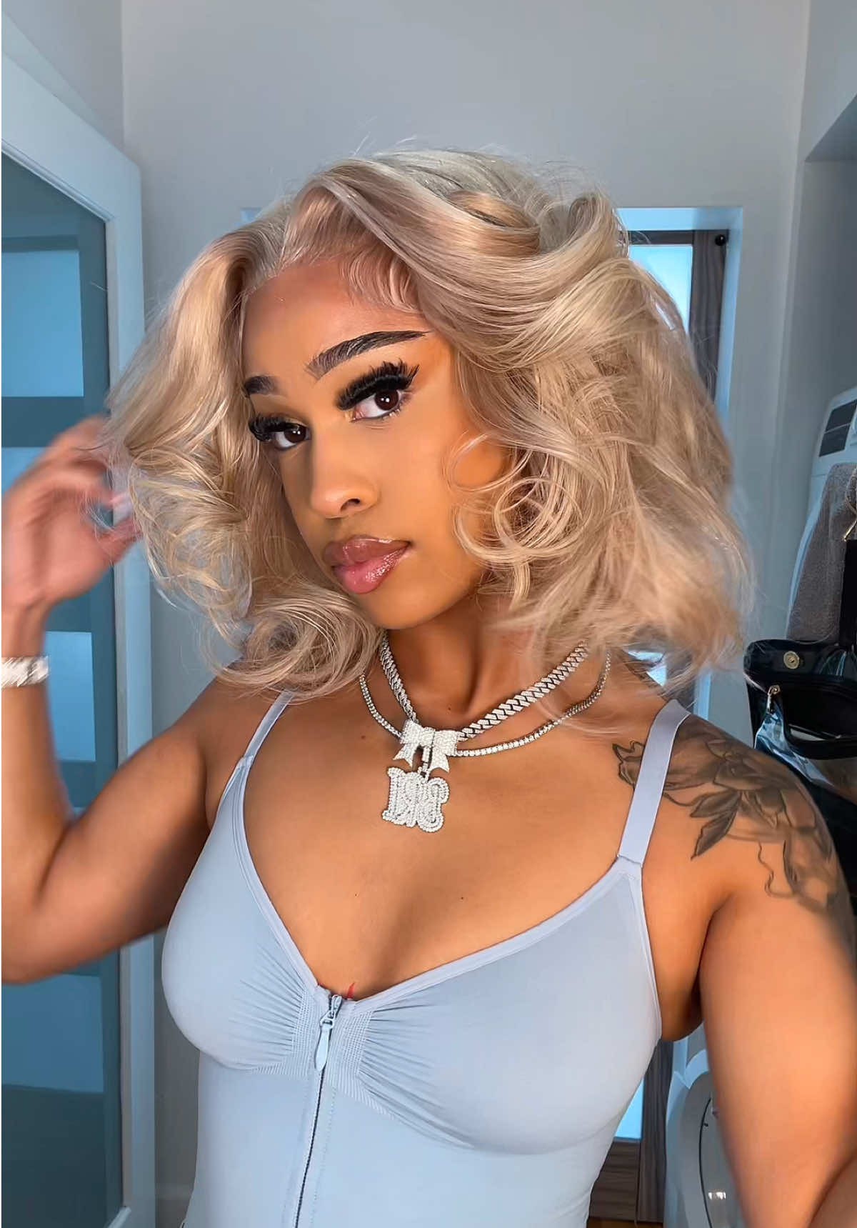 TikTok post by @bribass for Megalook. Caption reads: [...] if you would try this 🎀 @Megalookhair....