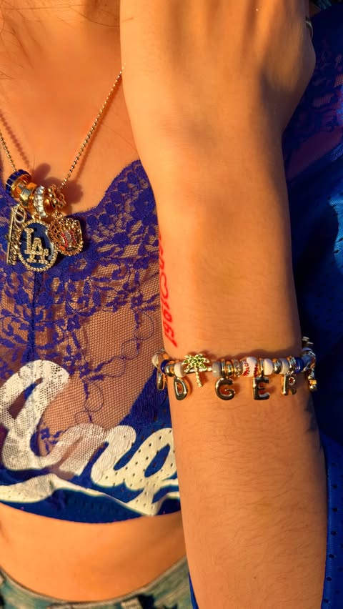 Instagram post by @aztec_princessss for BaubleBar. Caption reads: @BaubleBar x @MLB collection is that GIRLLL!🤩 I....