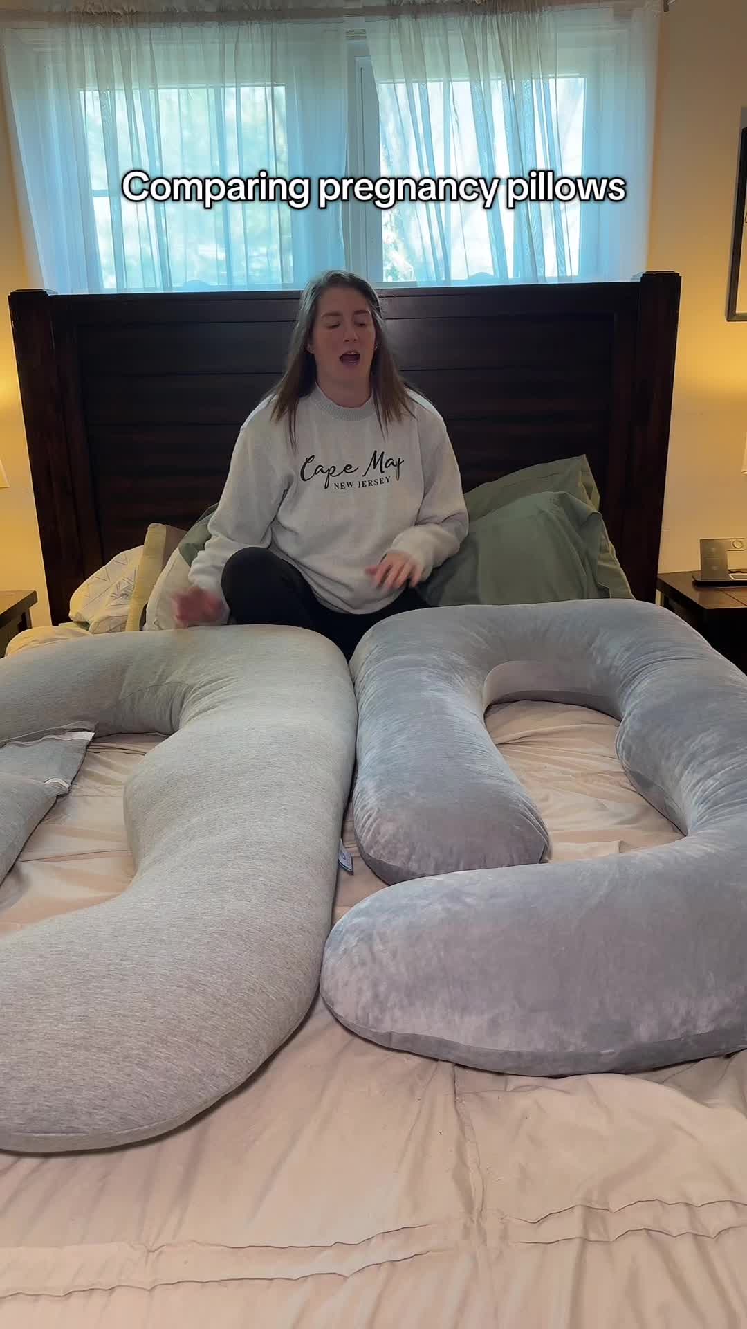 TikTok post by @jess.murphy27 for Momcozy. Caption reads: 10/10 recommend this pillow!!  @Momcozy Official....